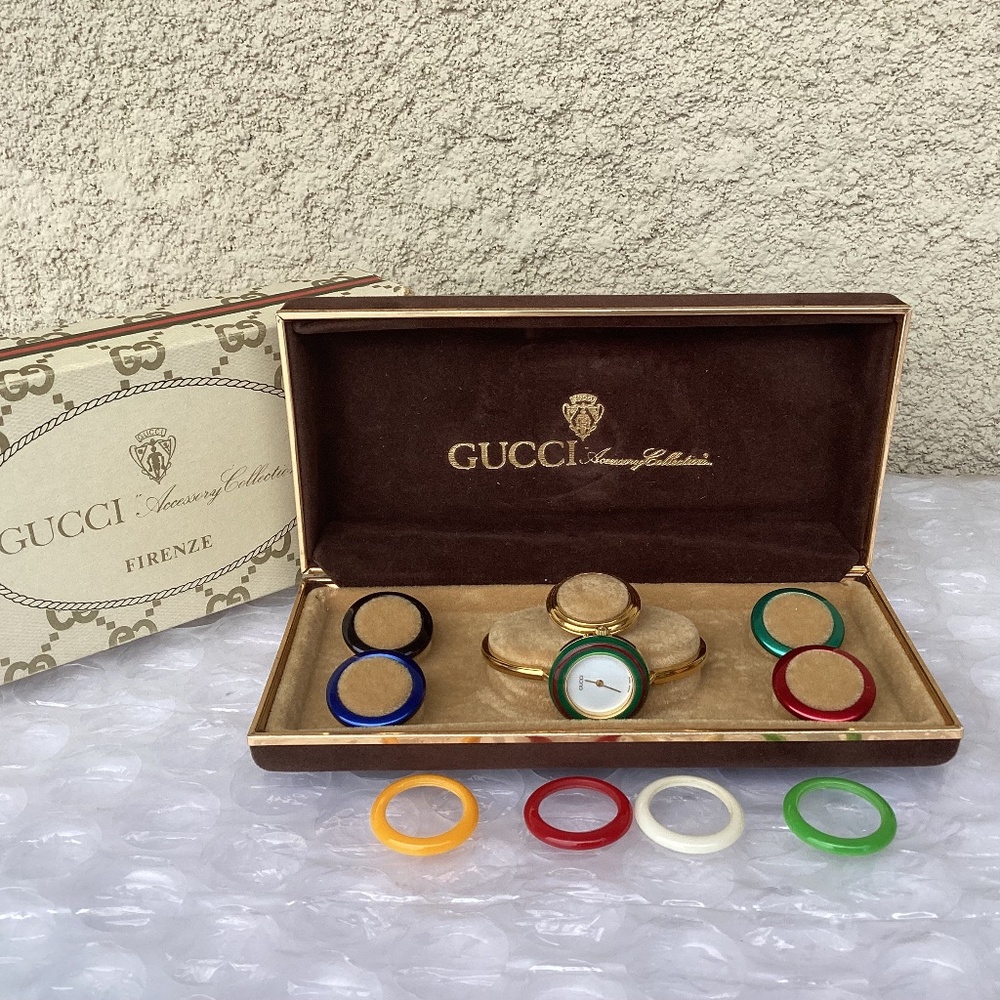 Vintage Gucci 11/12.2 Interchangeable Bezel Watch Great Preowned Condition